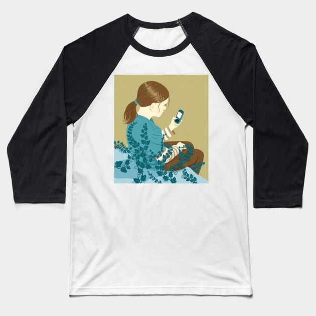 Vine Girl Baseball T-Shirt by John Holcroft